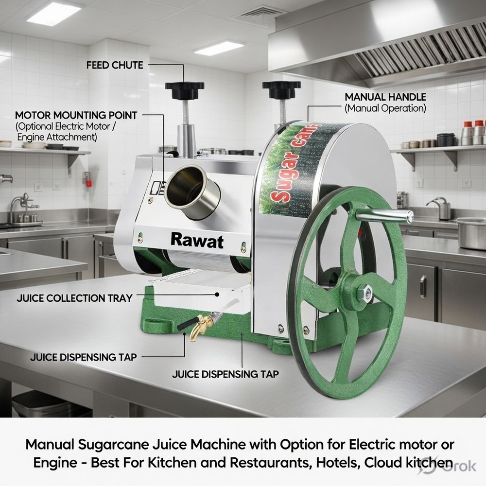 Manual Sugarcane Juice Machine  Hand Operated Stainless steel, SS