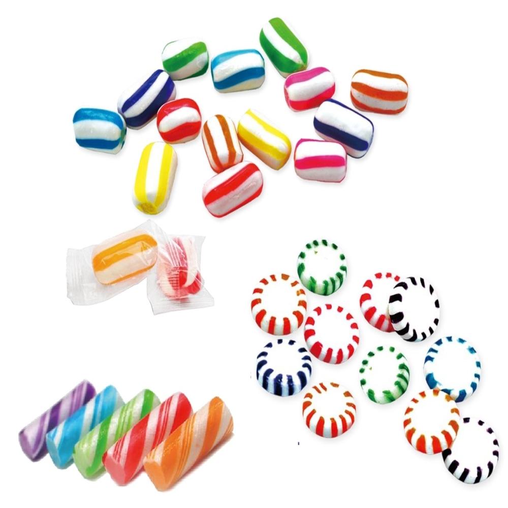 Factory Wholesale Halal Red and White Striped Spherical Christmas Bulk Mints Sweets 3d Ball Hard Candy