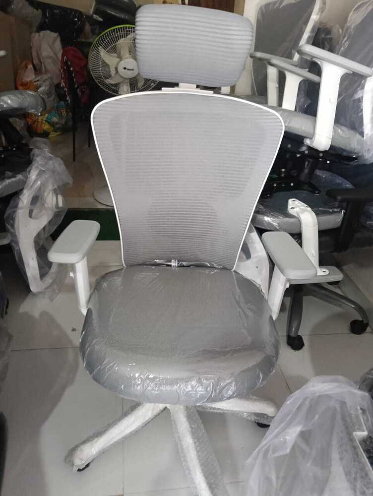 Jazz White Grey Headrest Office  Chair