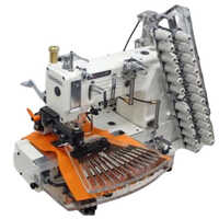 Kansai Special Fx-4412p-utc/dm - Gauge-1/4" Twelve Needle Cylinder Bed Machine For Attaching Pre Closed Elastic With Thread Trimmer - Color: White & Blue