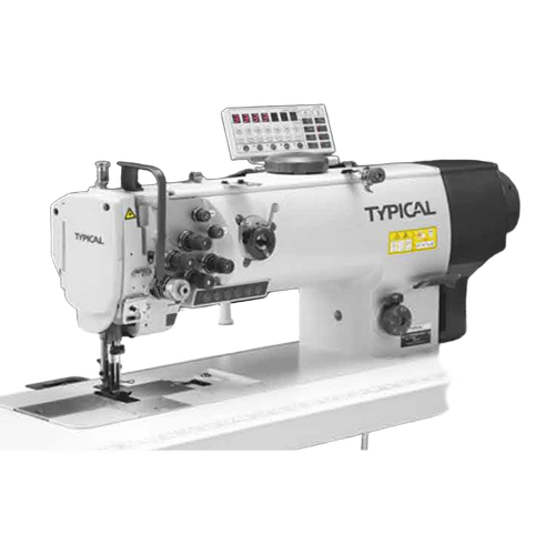 Gc20666Cx Double Needle Thick Thread Compound Feed Sewing Machine - Color: White & Blue