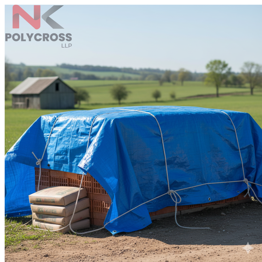 Farm House Construction Sheet - Application: Roof & Slab Protection  Covers Freshly Cast Concrete Slabs.  Protects From Rain And Excessive Sunlight.  Material Storage Cover  Shields Cement