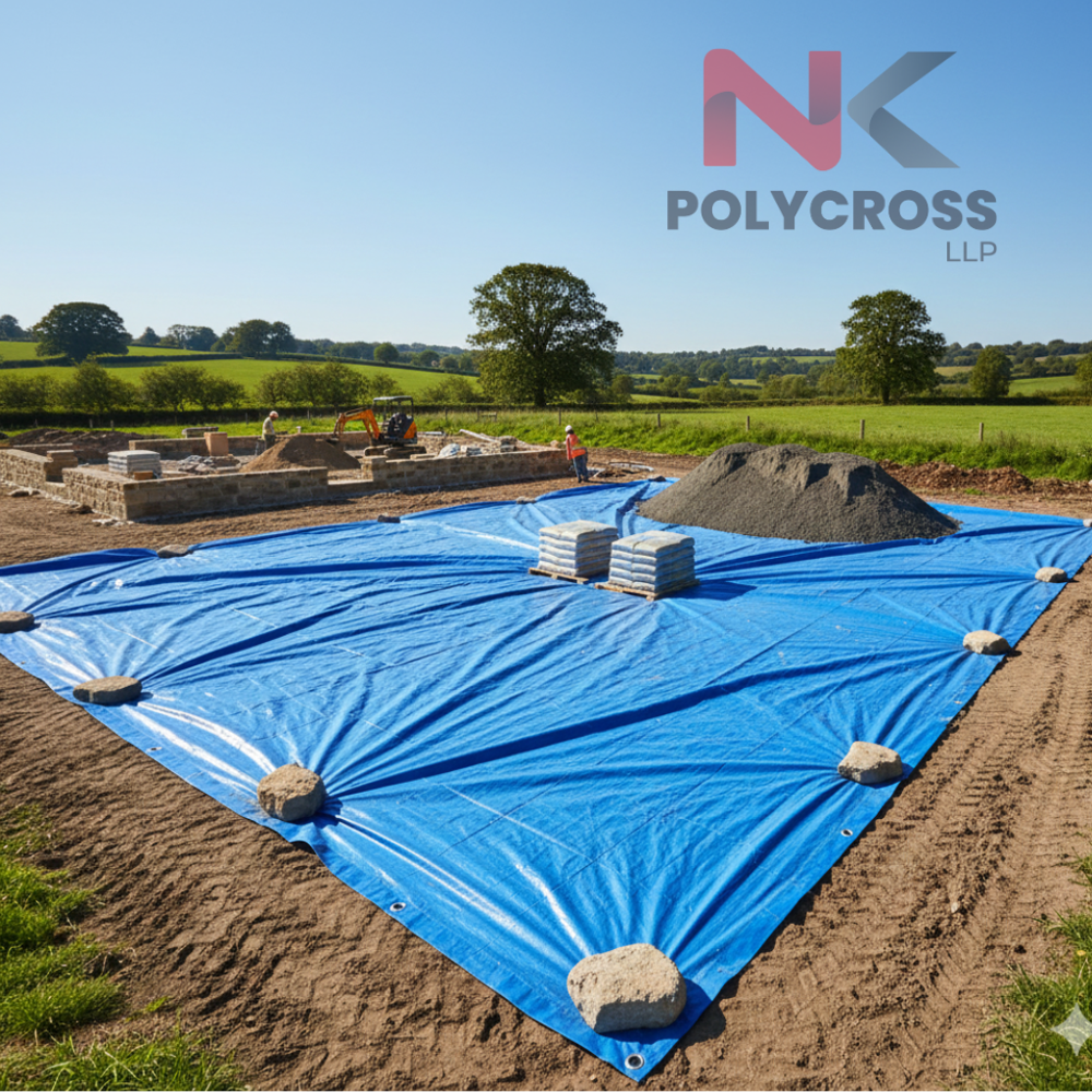Farm House Construction Sheet - Application: Roof & Slab Protection  Covers Freshly Cast Concrete Slabs.  Protects From Rain And Excessive Sunlight.  Material Storage Cover  Shields Cement