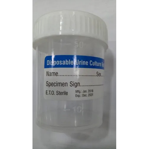50ml Disposable Urine Container - Capacity: 50 Milliliter (Ml)