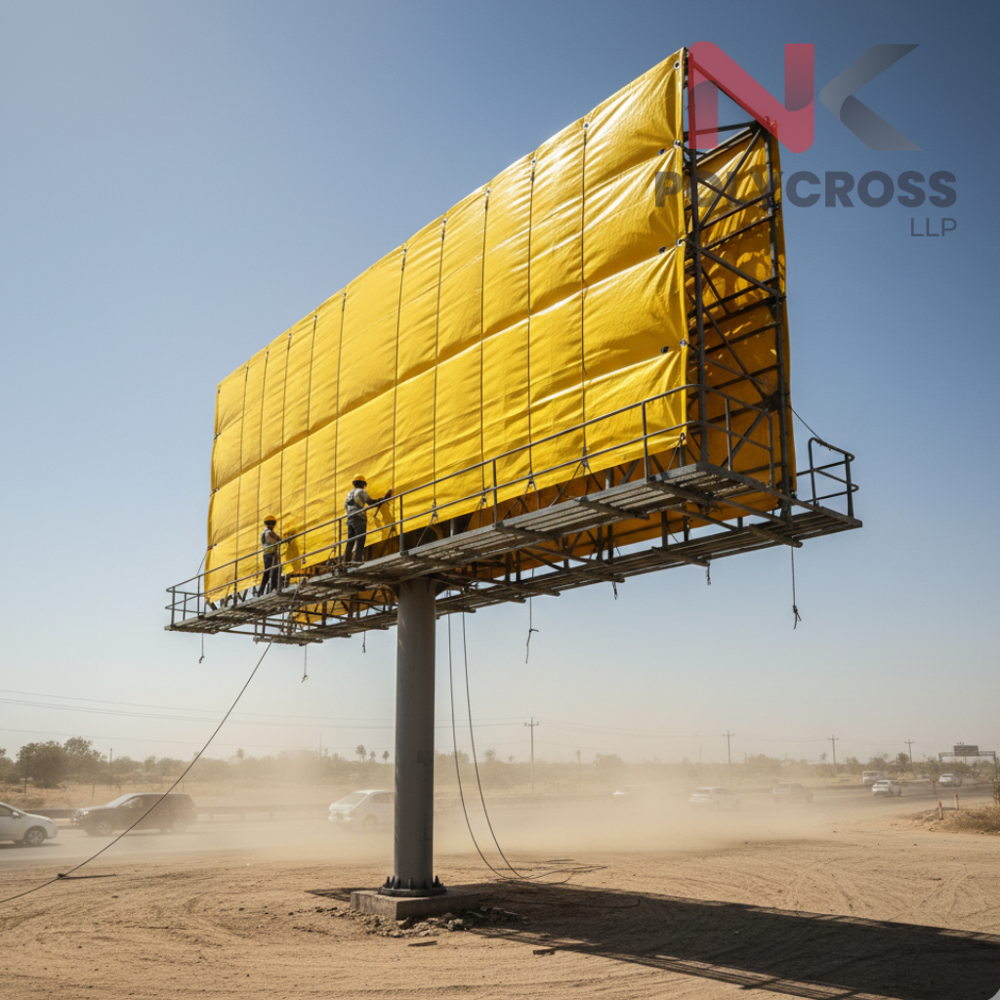 Hoarding Installation Cover - Color: Blue