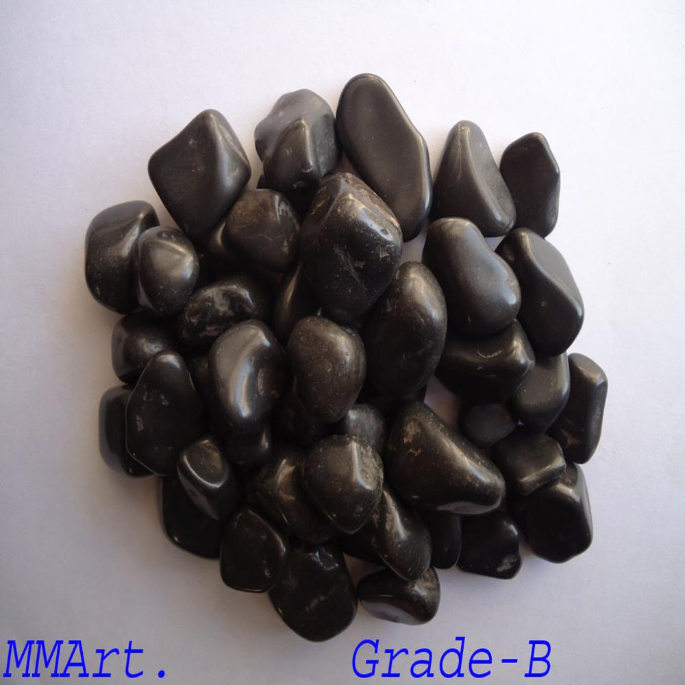 High Gloss Polished Black Agate Pebbles Stone for Garden Landscaping and Aquariums in Bulk