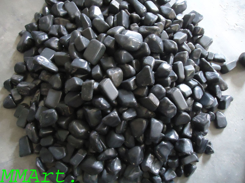 High Gloss Polished Black Agate Pebbles Stone for Garden Landscaping and Aquariums in Bulk