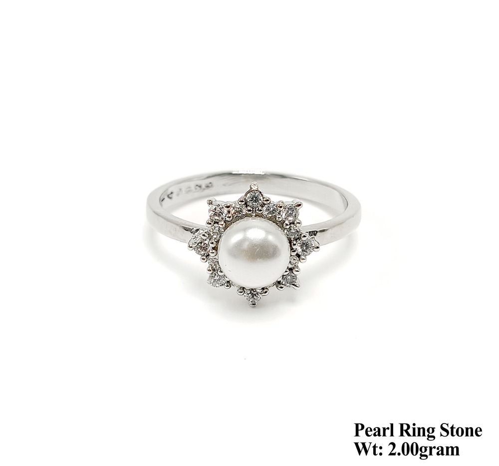 92.5 New Design Silver Pearl Ring Stone