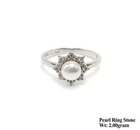 92.5 New Design Silver Pearl Ring Stone