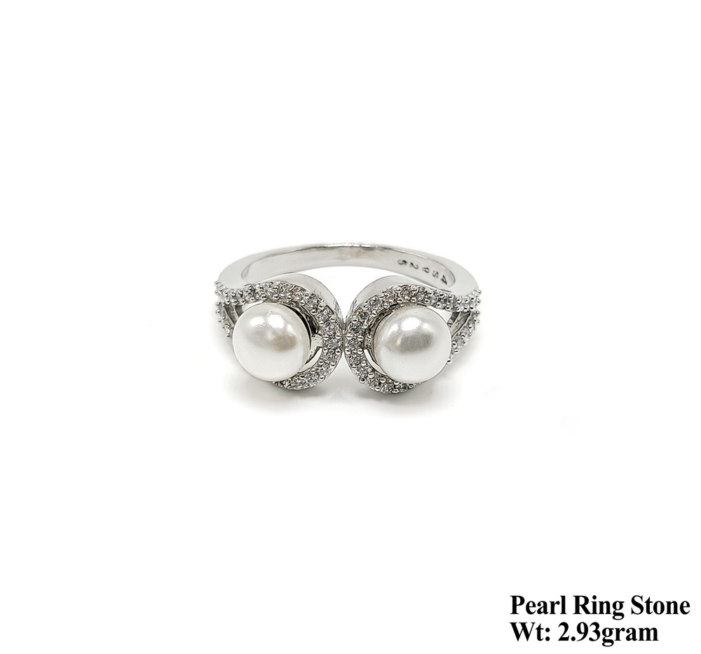 92.5 New Design Silver Pearl Ring Stone