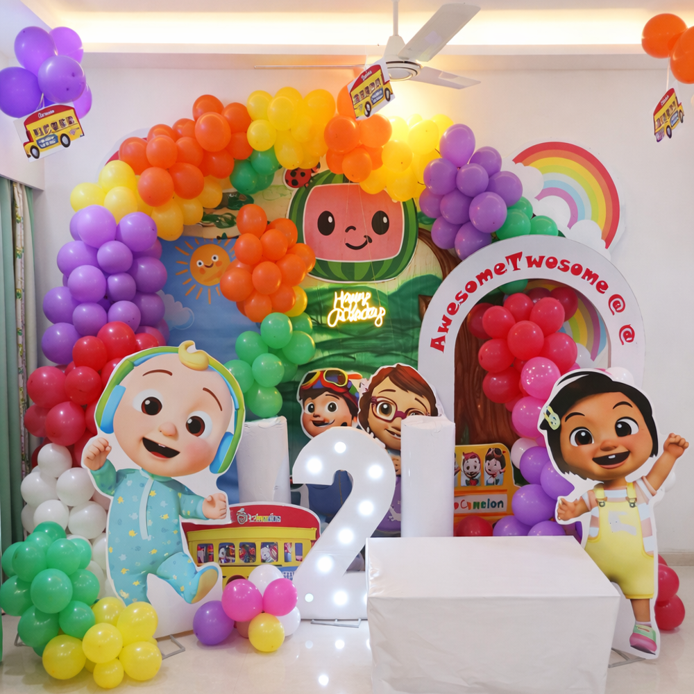 Cocomelon Theme Birthday Party Ring Backdrop Decoration