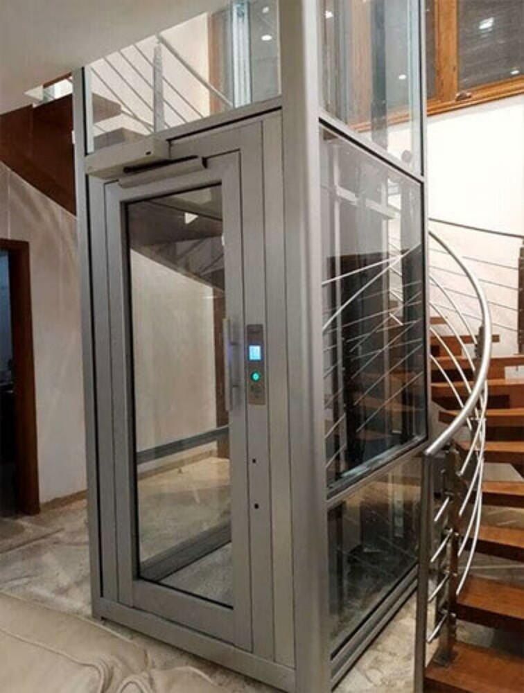 Residential Hydraulic Glass Passenger Elevator - Capacity: 4 - 8 Persons