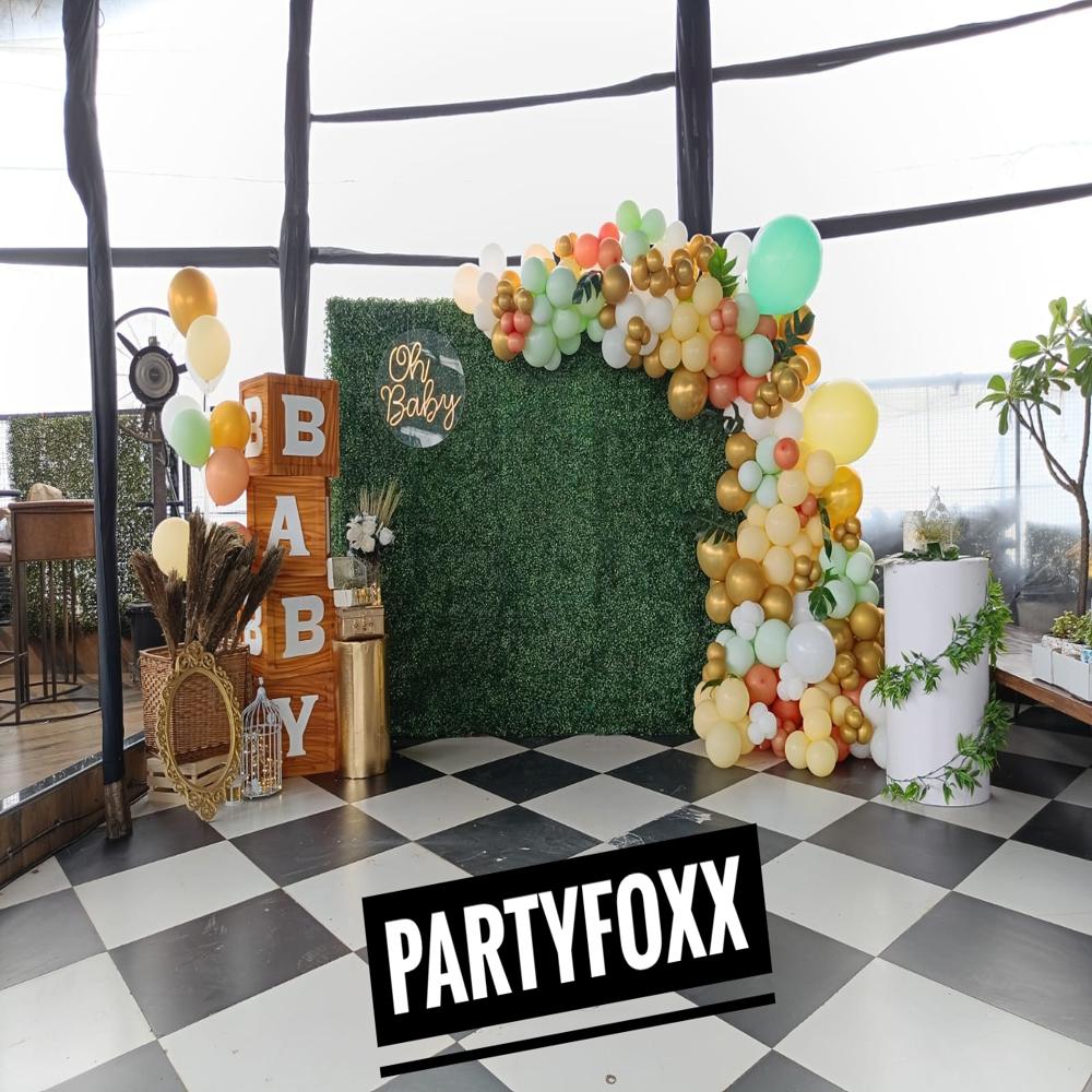 Baby Shower Decoration Green Grass backdrop Setup