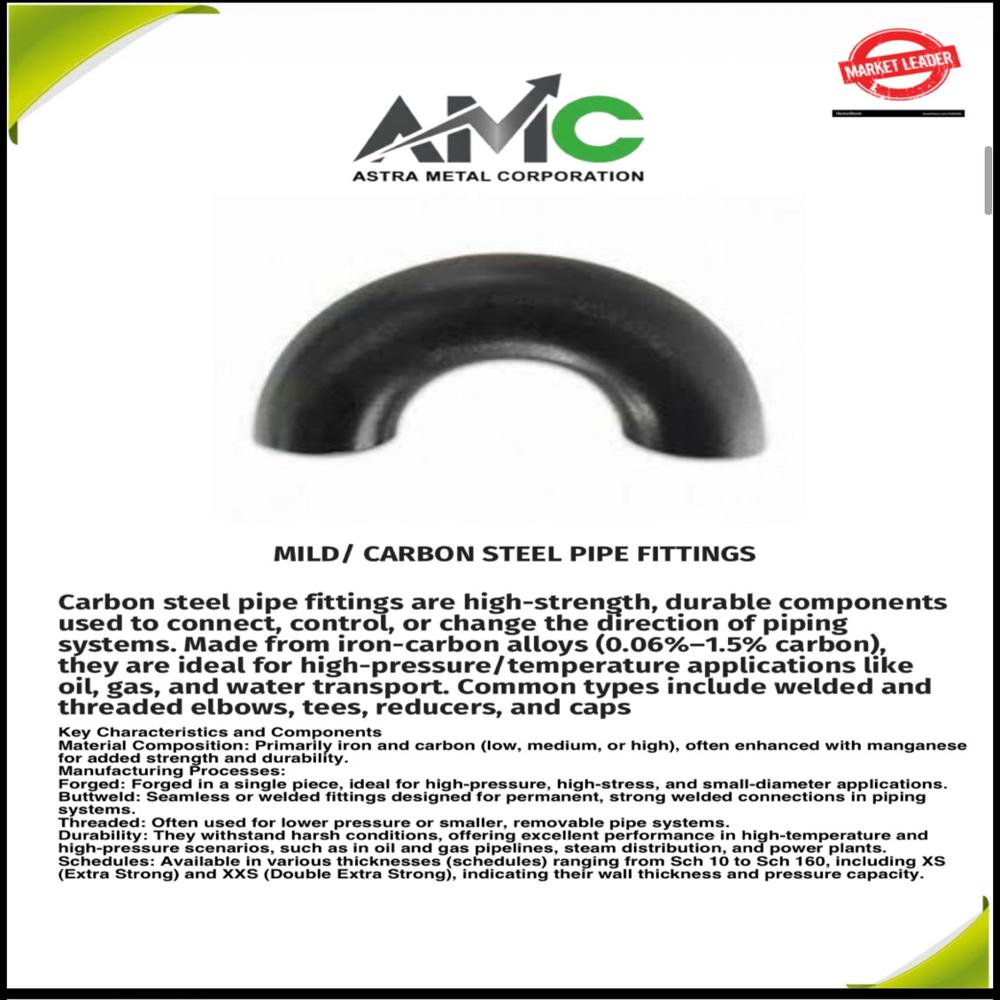 Carbon Steel Pipe Fittings - Bend Radius: 1.5D