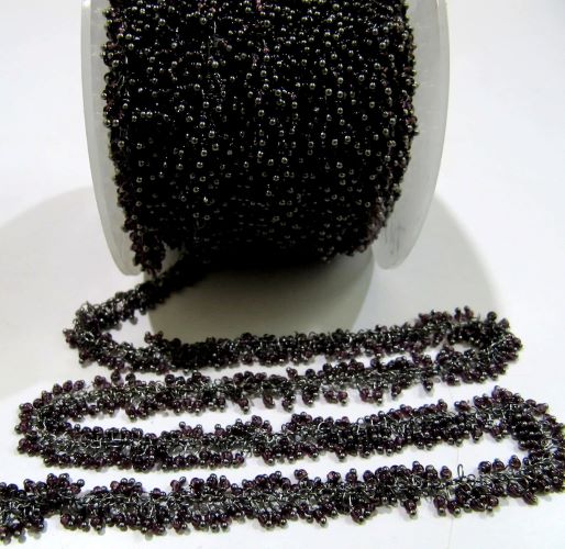 Amethyst Hydro Quartz Rondelle Plain Smooth Crystal 2mm Beads chain Grape Beaded Cluster Dangling Chain sold per foot