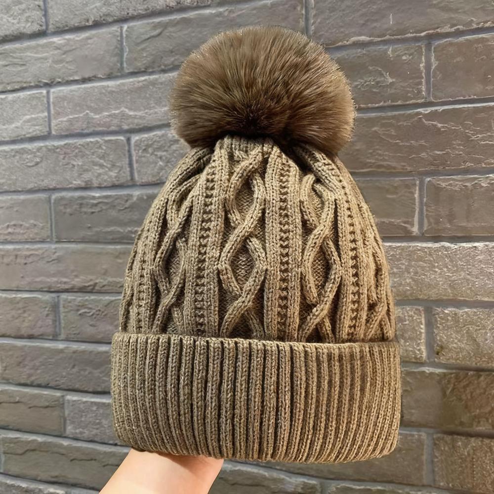 Ladies Winter Pom Pom Beanie Hat