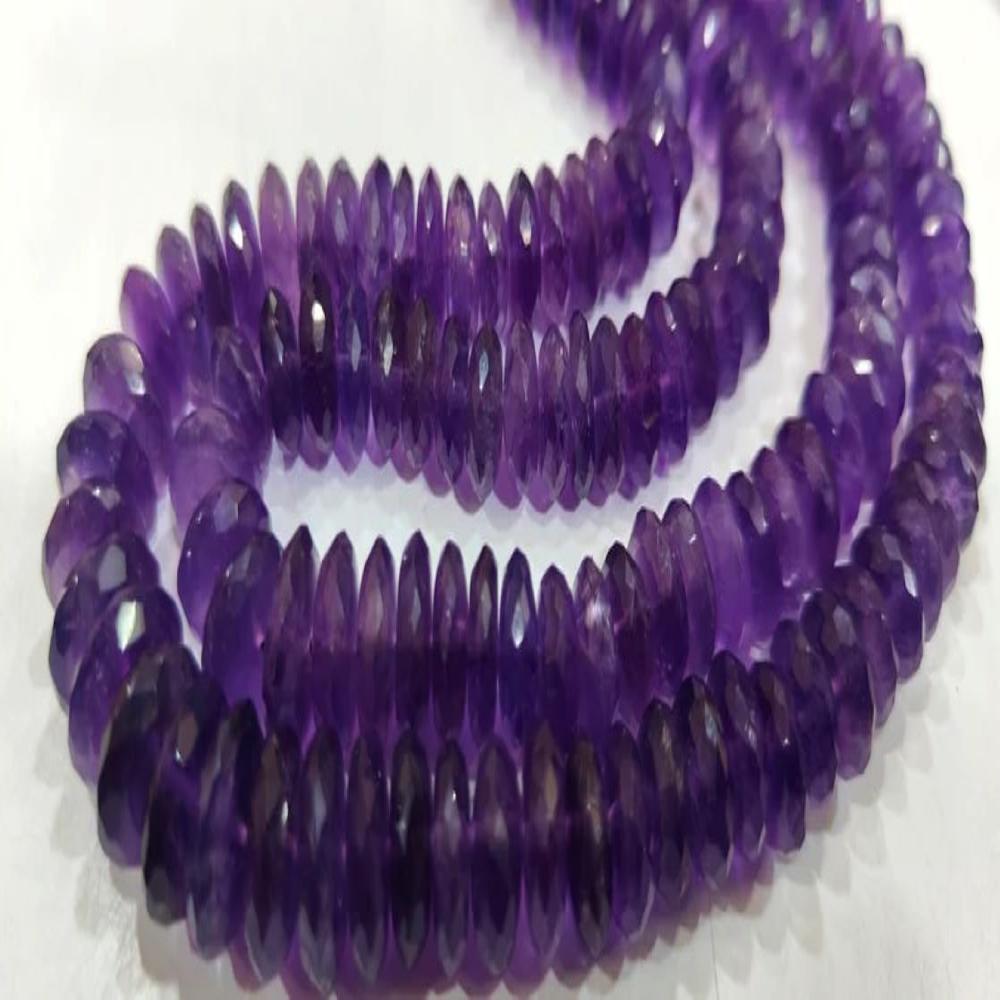 Natural Amethyst Faceted Gemstone Beads German Cut Rondelle Shape Beads 9-12 mm Strand 8 inches long Graduated Beads
