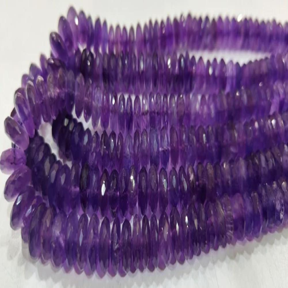 Natural Amethyst Faceted Gemstone Beads German Cut Rondelle Shape Beads 9-12 mm Strand 8 inches long Graduated Beads
