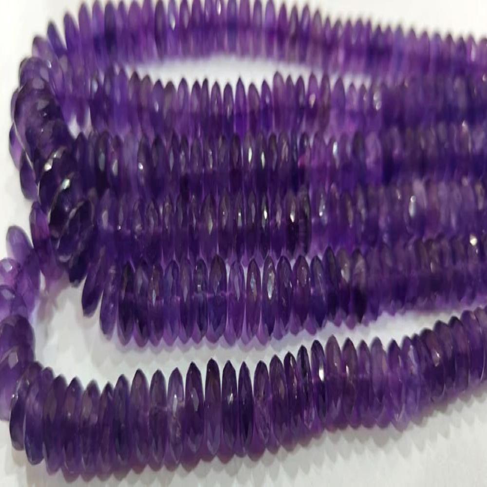Natural Amethyst Faceted Gemstone Beads German Cut Rondelle Shape Beads 9-12 mm Strand 8 inches long Graduated Beads