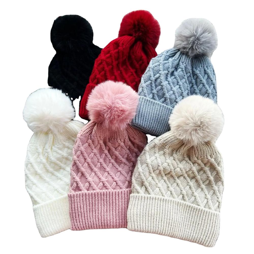 Acrylic Cable Knit Cuffed Unisex Winter Beanie Hat