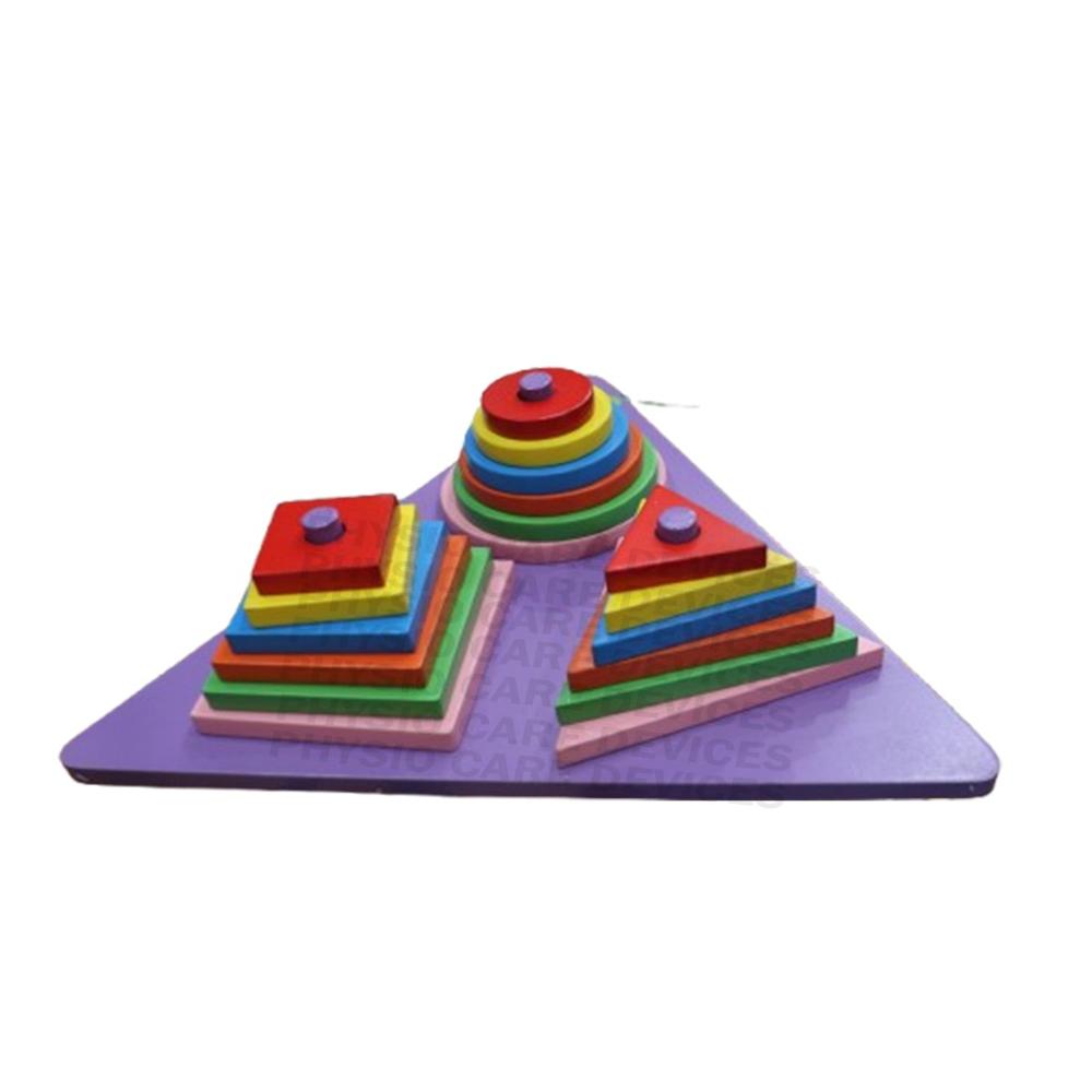 Pyramid Wooden Triangle - Color Code: Colorful