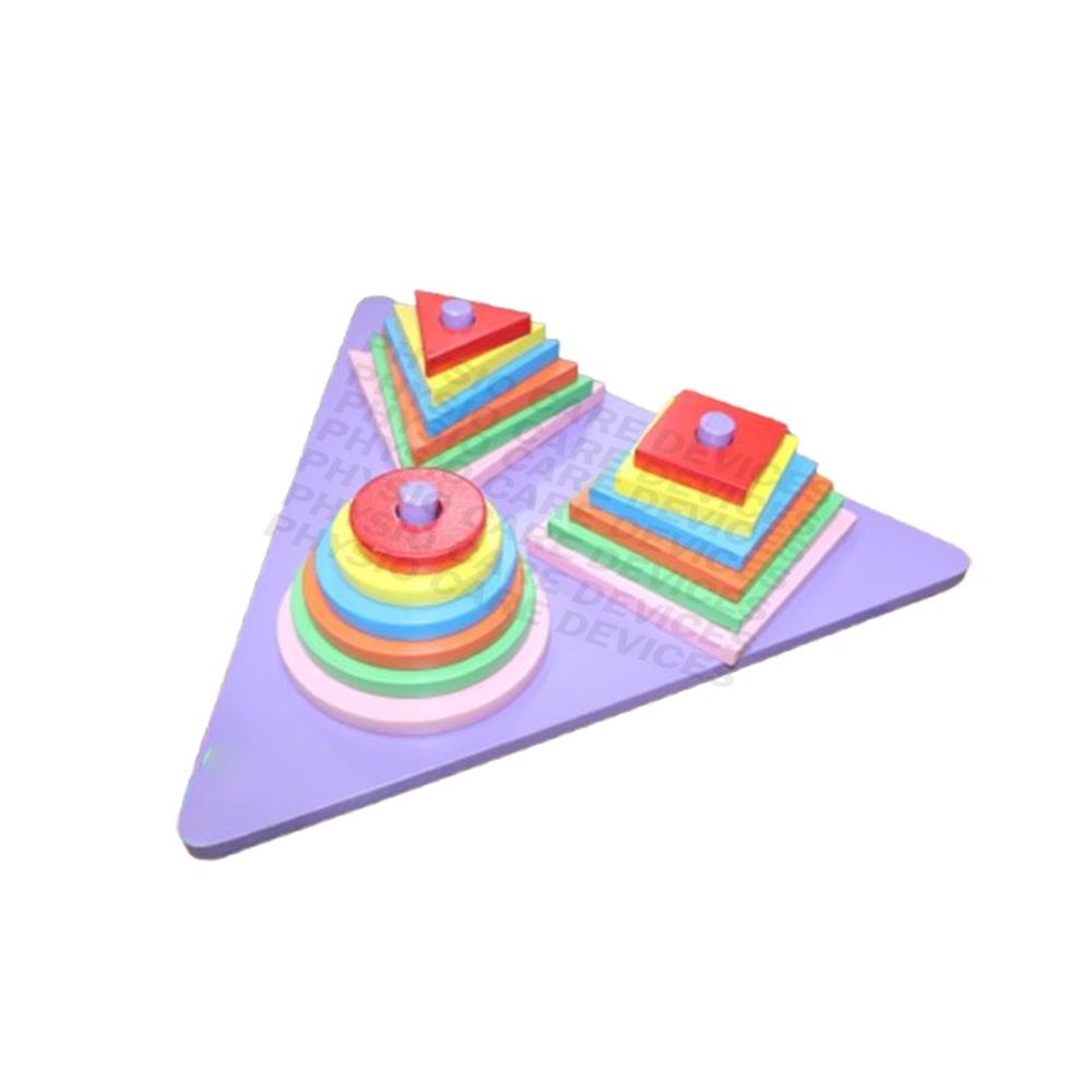 Pyramid Wooden Triangle - Color Code: Colorful