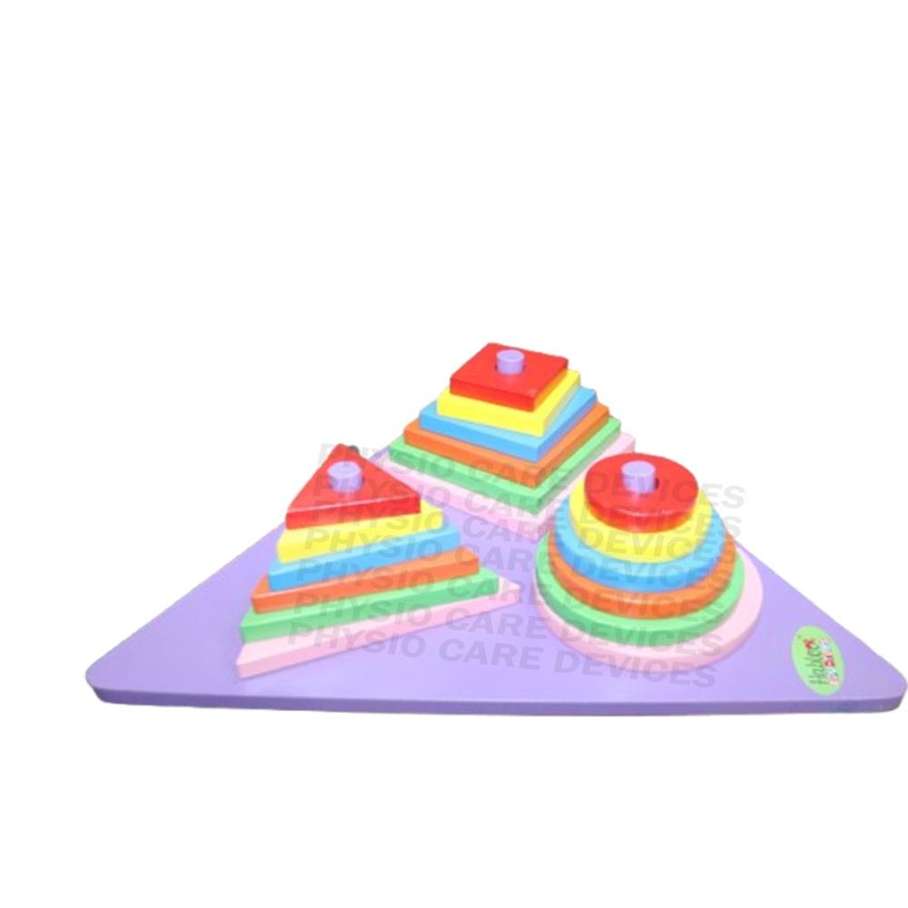 Pyramid Wooden Triangle - Color Code: Colorful