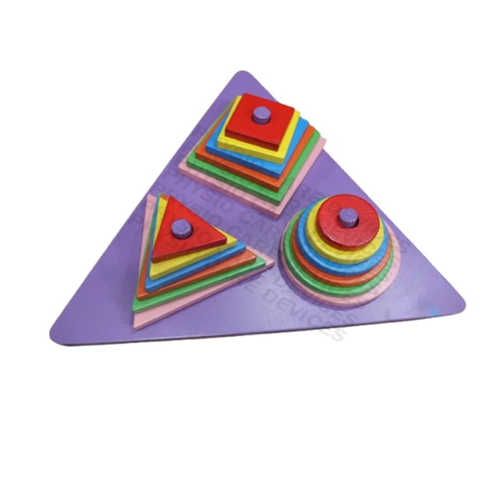 Pyramid Wooden Triangle - Color Code: Colorful