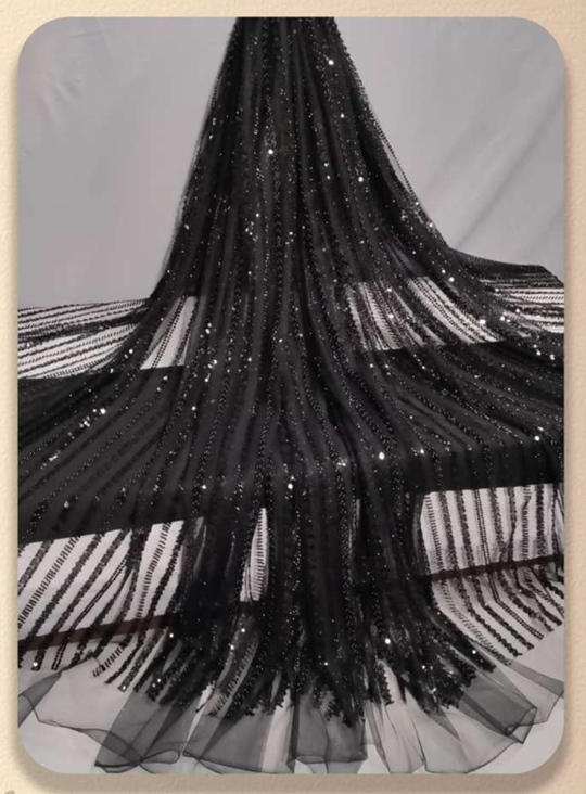 Cutdana Embroidery Fabric - Color: Black
