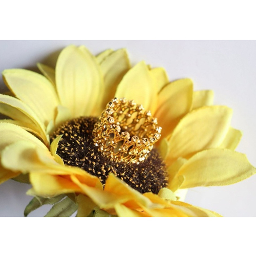 Interconnected Circular Motif Ring Cum Bracelet