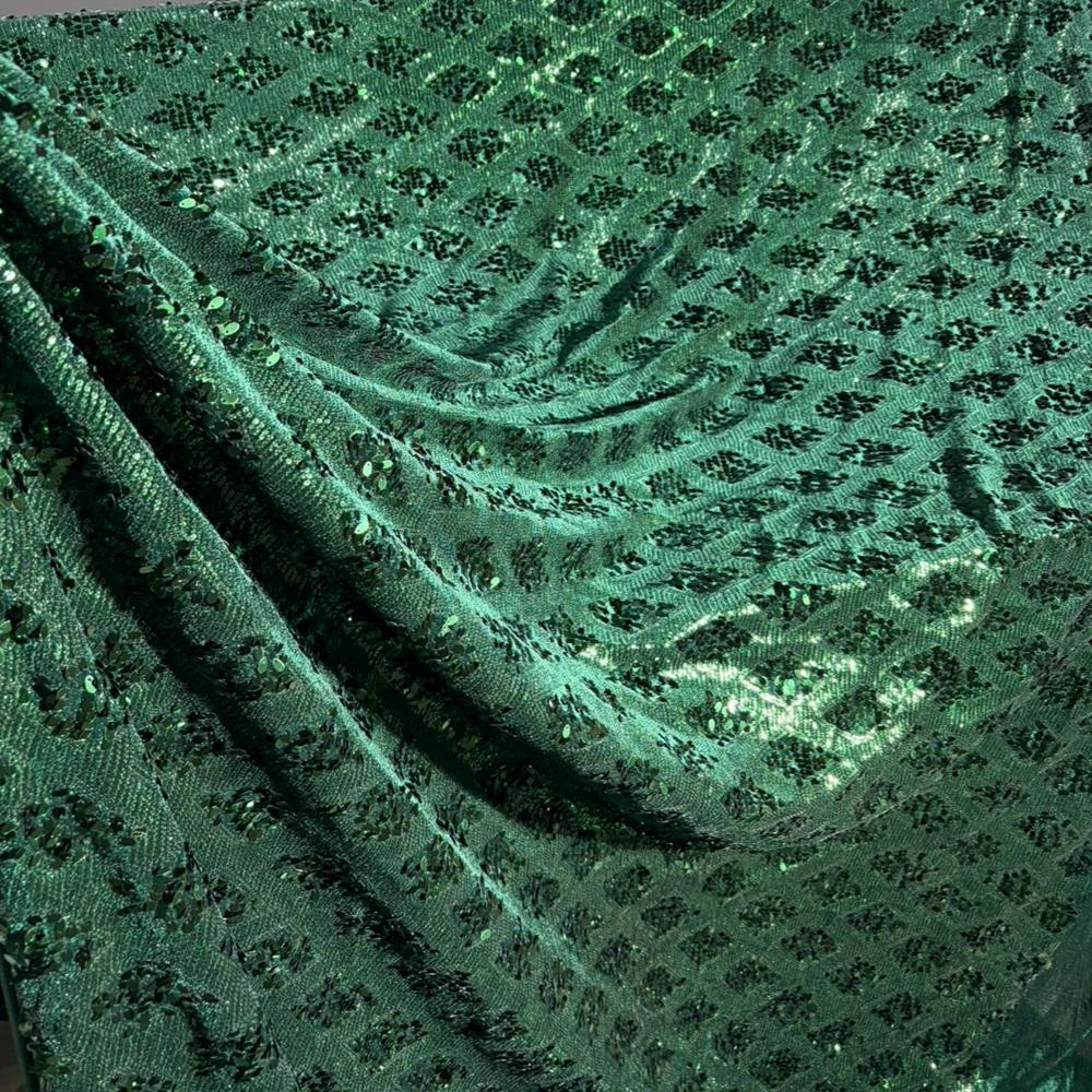 Velvet Embroidery Fabric decorated with sequins with a luxurious feel