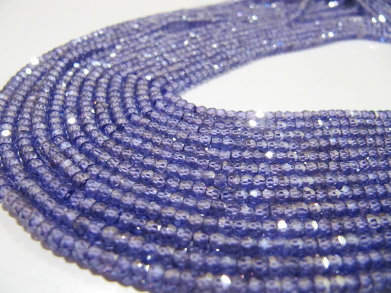 Amethyst Cubic Zirconia CZ Rondelle Faceted Beads 3mm Strand 13 inch long Top Quality Wholesale prices Jewelry making gemstone