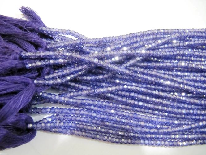 Amethyst Cubic Zirconia CZ Rondelle Faceted Beads 3mm Strand 13 inch long Top Quality Wholesale prices Jewelry making gemstone