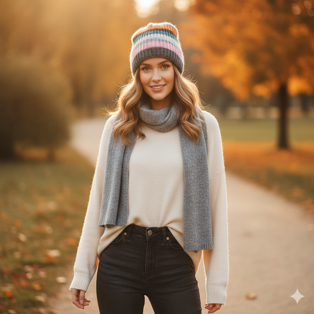 Ladies Thermal Windproof Winter Multicolor Cap