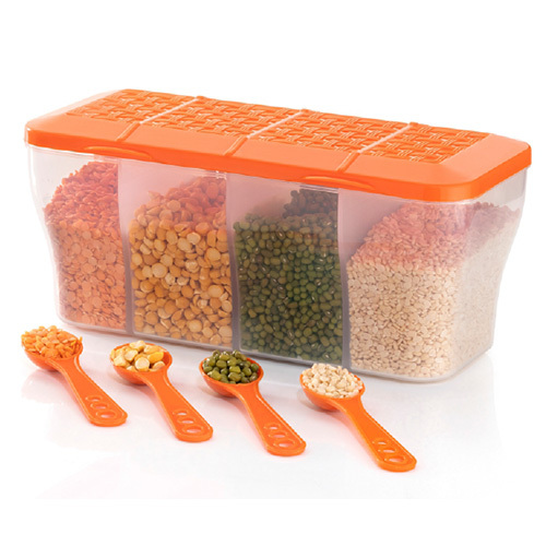4 Section Orange Kitchen Container