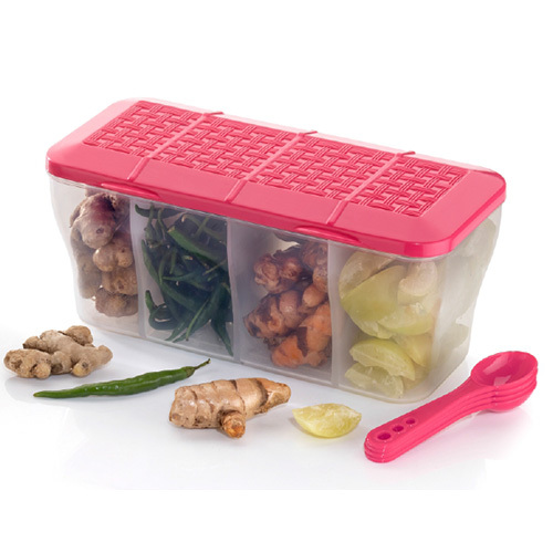 4 Section Pink Kitchen Container