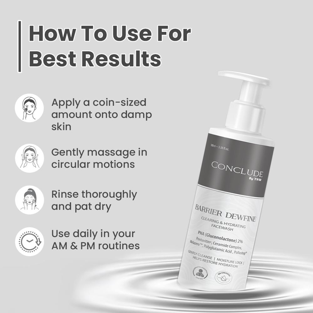 Conclude Barrier Dewfine Facewash | Hydrating, Brightening & Barrier Repair 