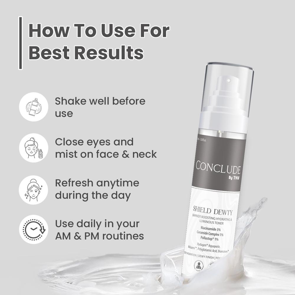 Conclude Shield Dewty Hydrating & Luminous Toner  Niacinamide & Ceramide 