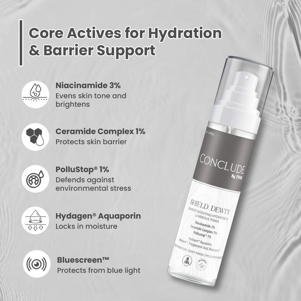Conclude Shield Dewty Hydrating & Luminous Toner  Niacinamide & Ceramide 