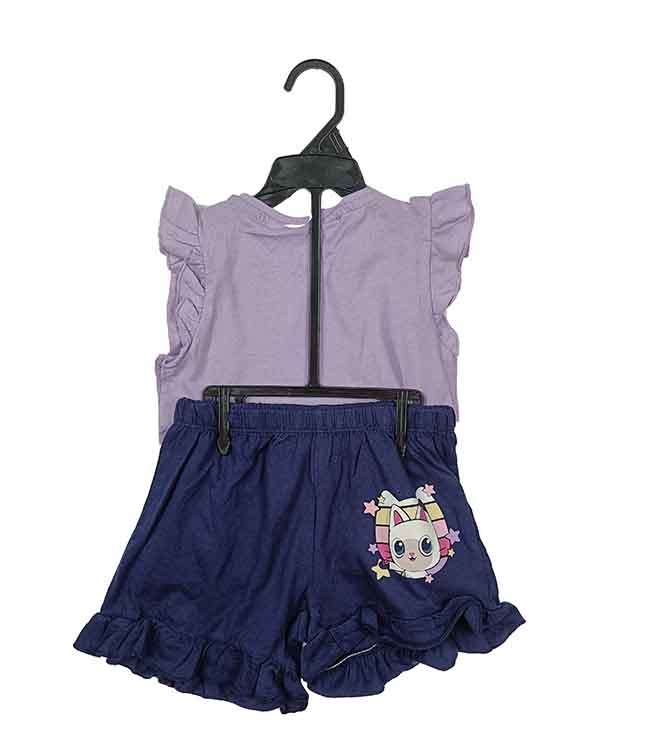 K22153 Character Print Boys and Girls Character Shorty Sets