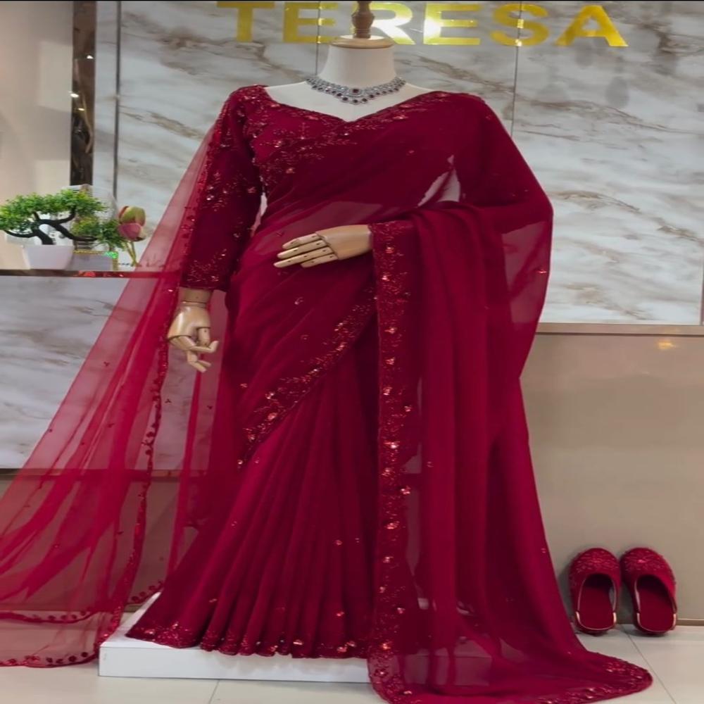 Designer Saree With Dupatta