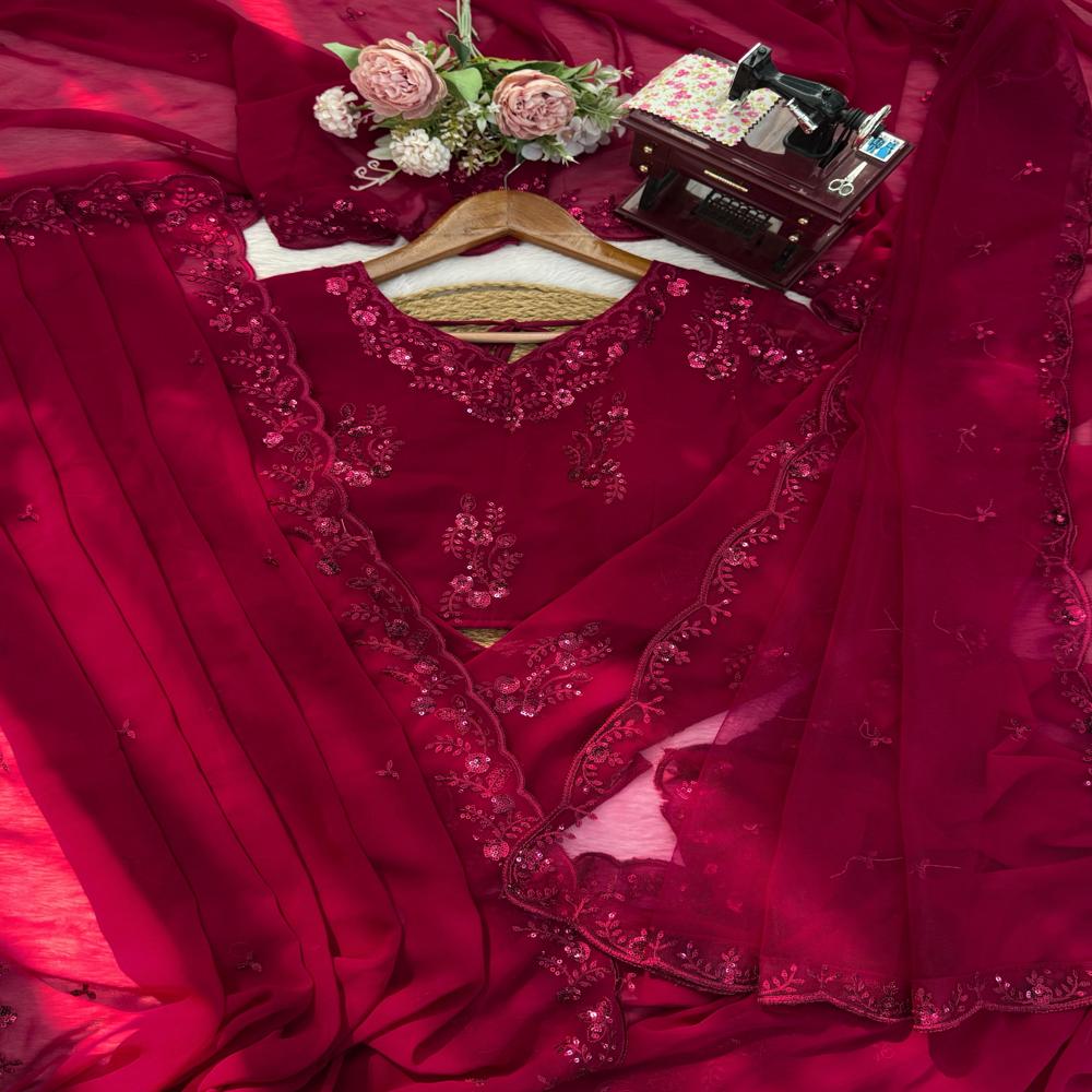 Designer Saree With Dupatta