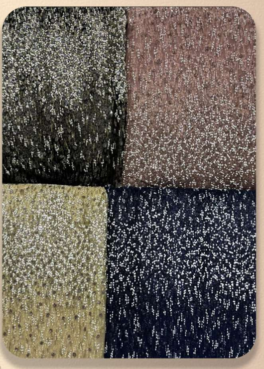 Glitter Print Net Base Fabric - Length: 1  Meter (m)