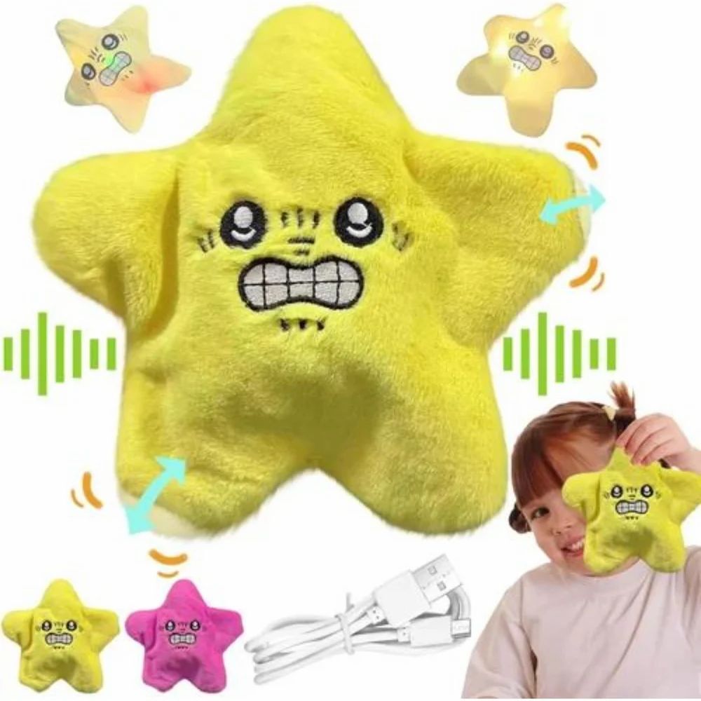 Moving Glowing Angry Star Face Angry Stars Plush