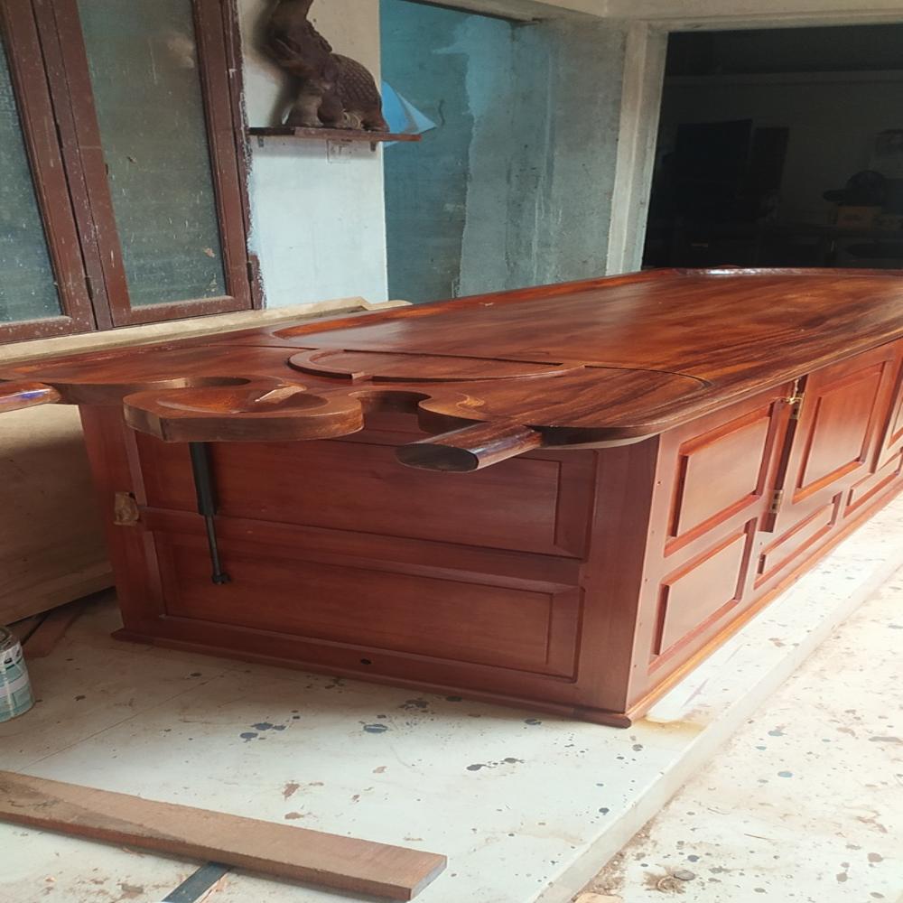 AJ13A-MULTI PURPOSE WOODEN MASSAGE TABLE CUM STEAM BATH LAYING