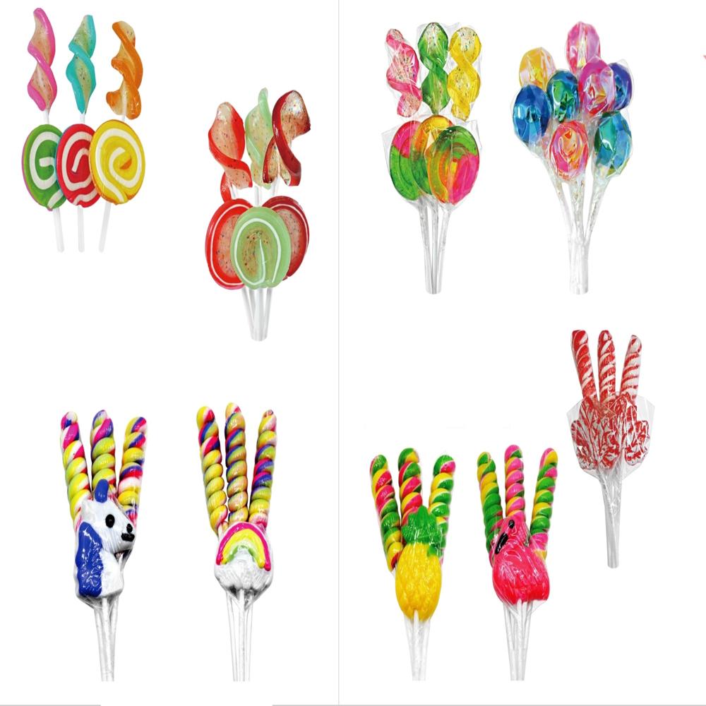 Wholesale Mixed Fruit Flavored Bulk Lollipops Customized Private Label Hard Candies Halal Food In Box Packaging Lollipop Toy - Color: Multi-colored