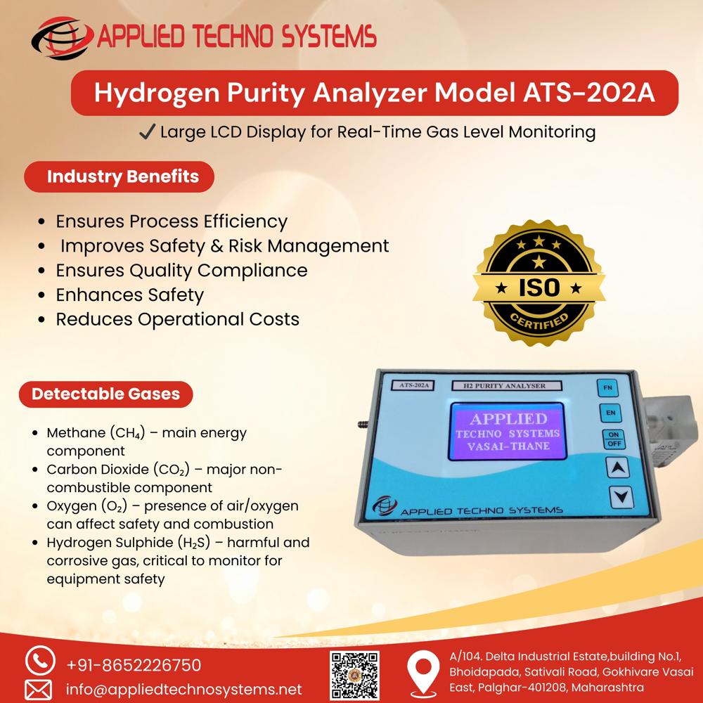 Portable Hydrogen Gas Purity Analyzer Model ATS 202A