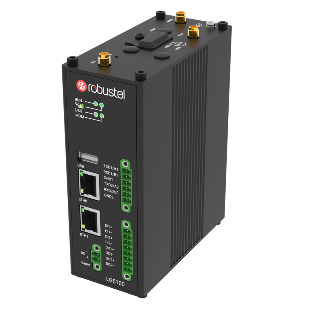 Industrial LoRaWAN gateway with 4G/LTE and Edge Computing.
