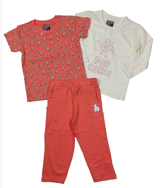 A31213 Baby Girls Printed 3 Pc Set