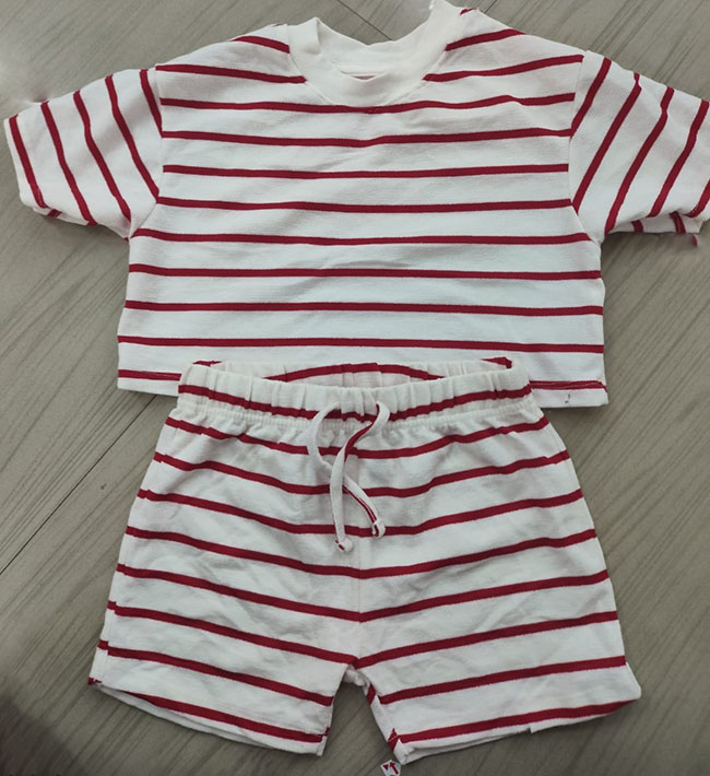 G22155 PRIMARK Girls Striped Shorty Co-ord Set